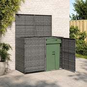 Bin Storage Box For 2 Bins, Poly Rattan Anthracite, 148x77x111 Cm