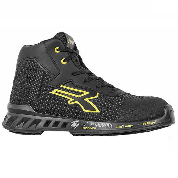 U-Power RV10014 Red Leve Scarpe Antinfortunistiche Alte S3 CI SRC ESD Puntale Alluminio AirToe colore Nero Giallo