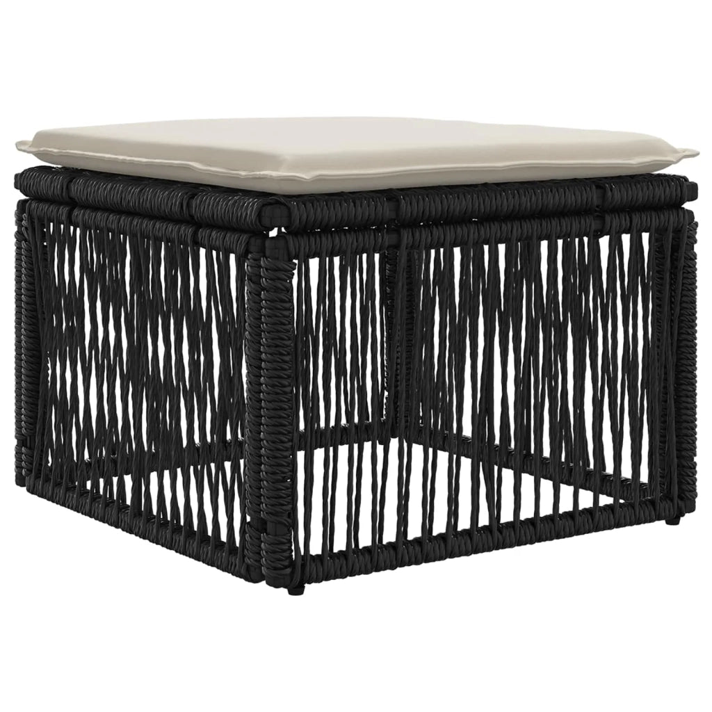 Set Divano da Giardino 4 pz Nero polyrattan 3434197