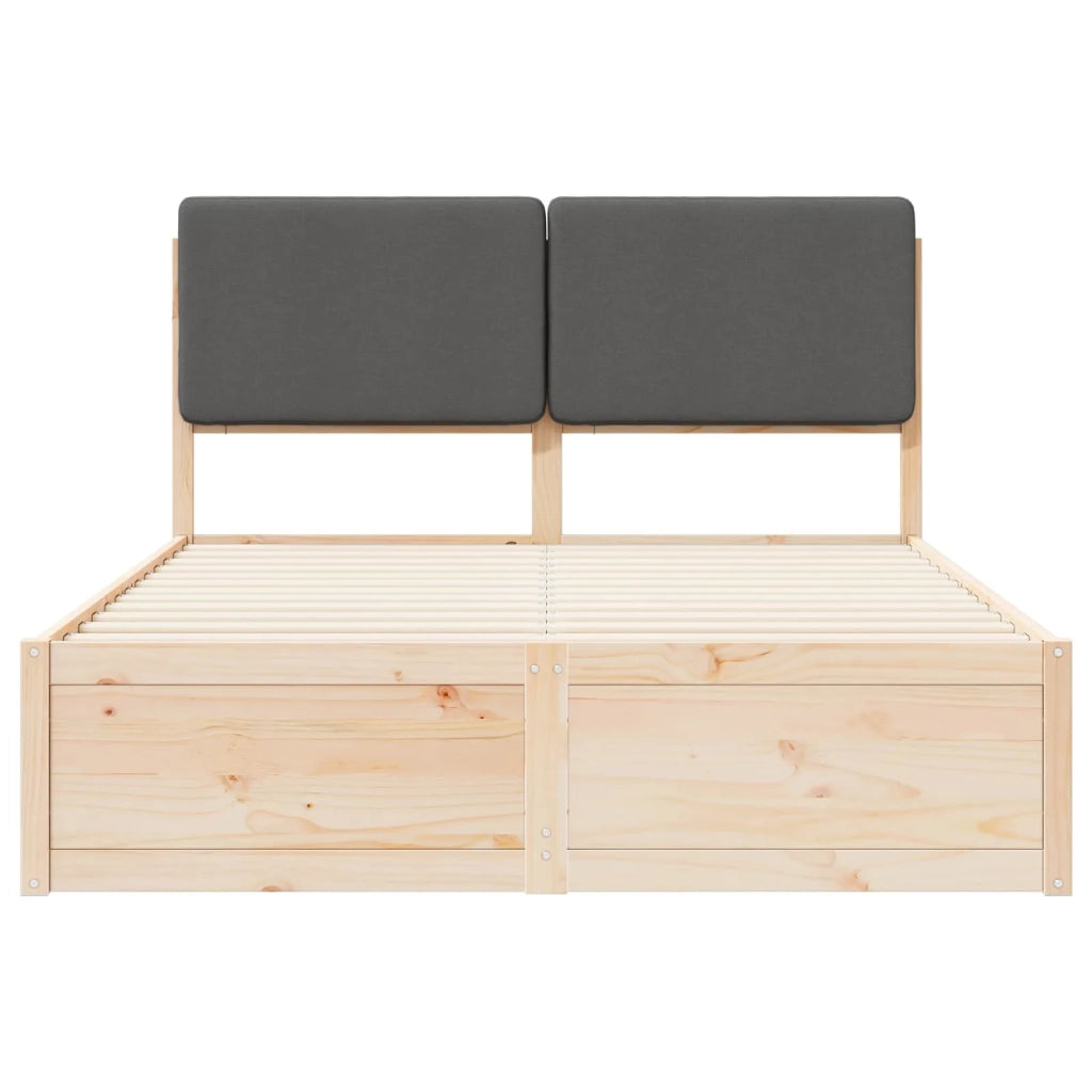 Letto con Testiera Rivestita Grigio scuro 150 x 200 cm