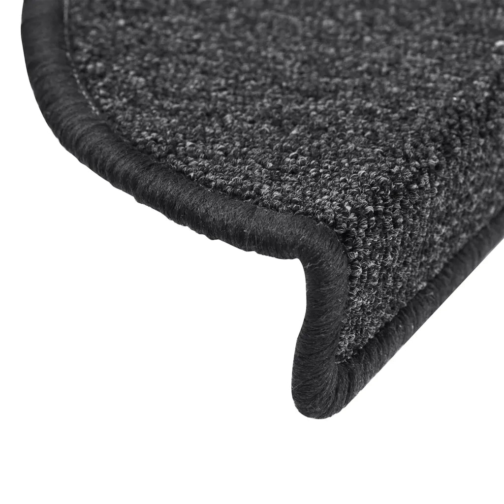 Tappetini per scale 15 pz | Gradini per Scale 56x17x3 cm Antracite Semicircolari
