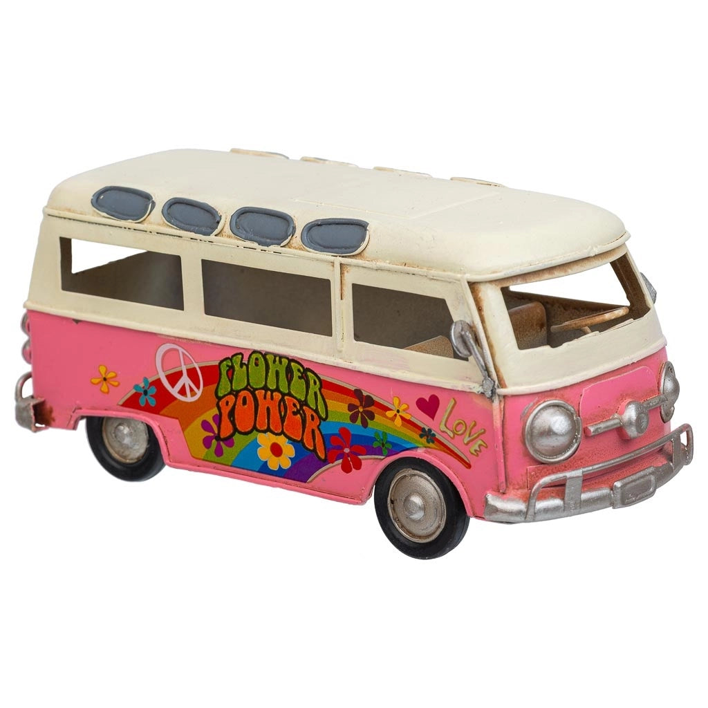 Autobus metallo rosa 17x7,5x7,5h