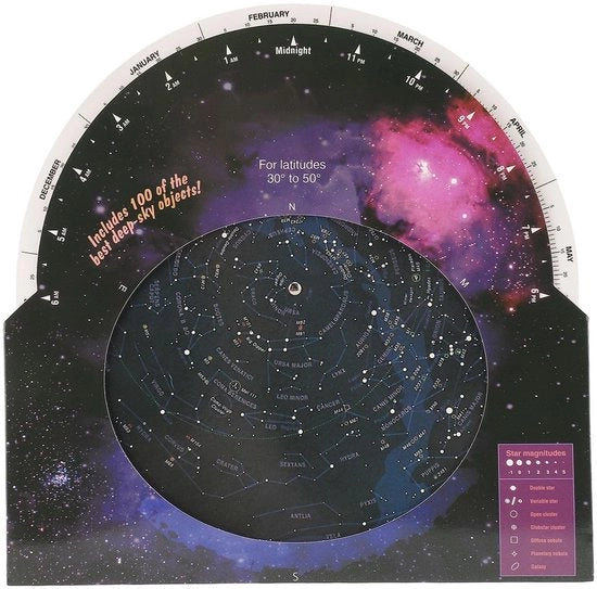 Carta celeste 2026 - Guida alle costellazioni - Astronomia - Costellazioni - Ammassi stellari/nebulose/associazioni stellari - Per tutto l'anno - Per telescopi/binocoli/occhiali - Guida alle stelle