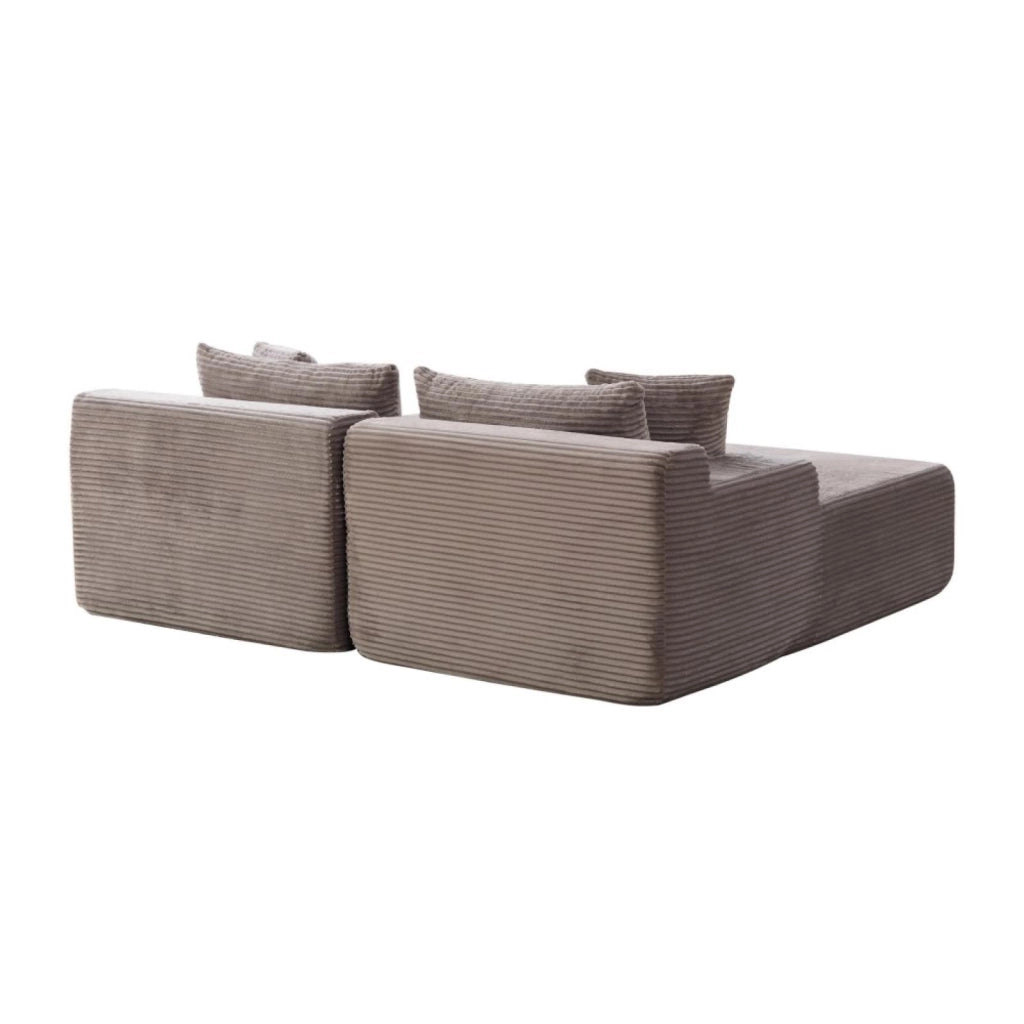 Divano modulare, divano compatto, divano in ciniglia, schiuma ad alta elasticità 30D, base antiscivolo, 2 posti, grigio