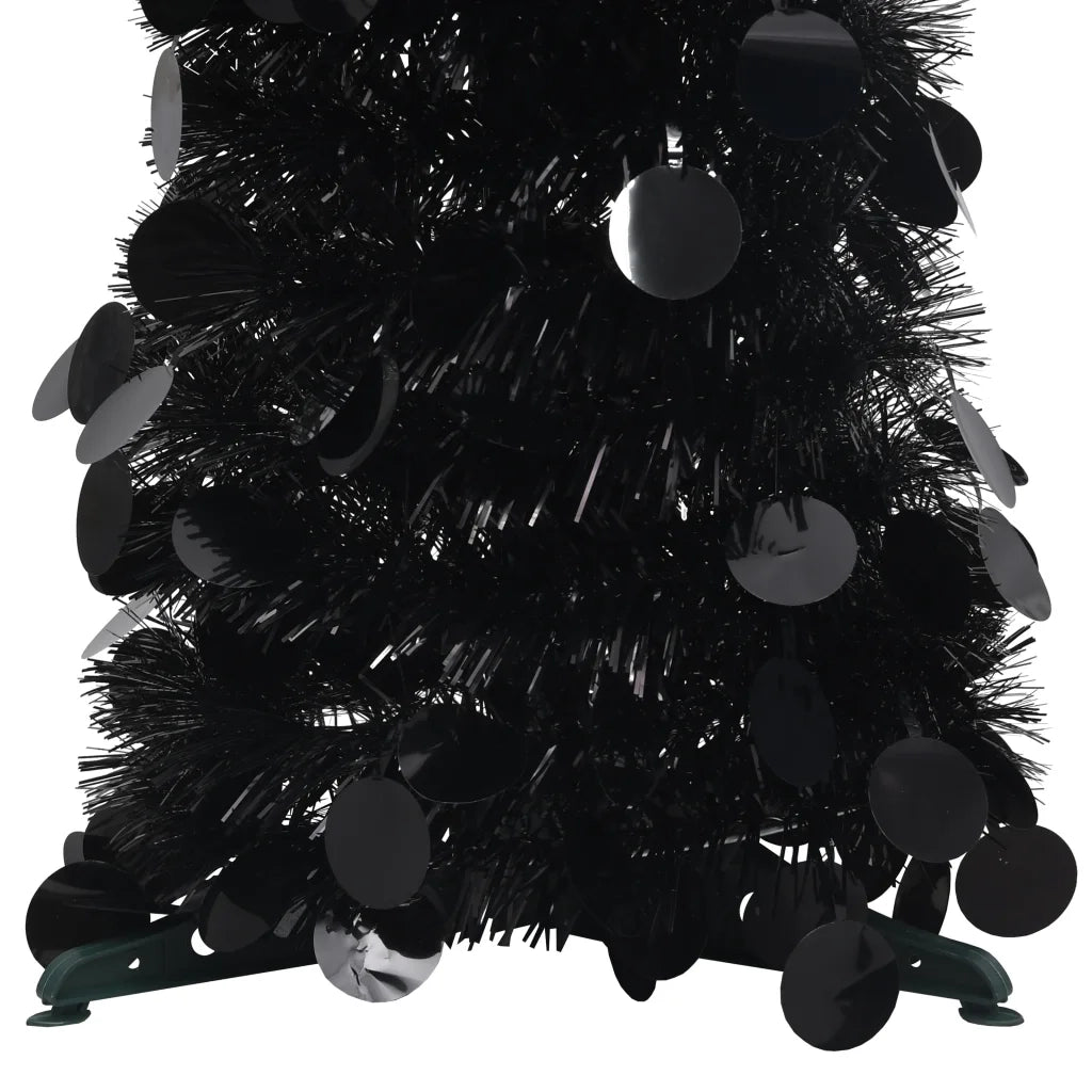 Albero di Natale Artificiale Apribile-Decorazioni natalizie Nero 180 cm PET