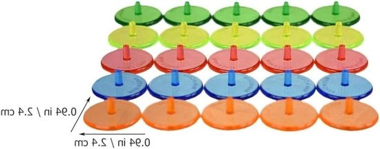 Set di marcatori per palline da golf in plastica rotonda - 50 pezzi