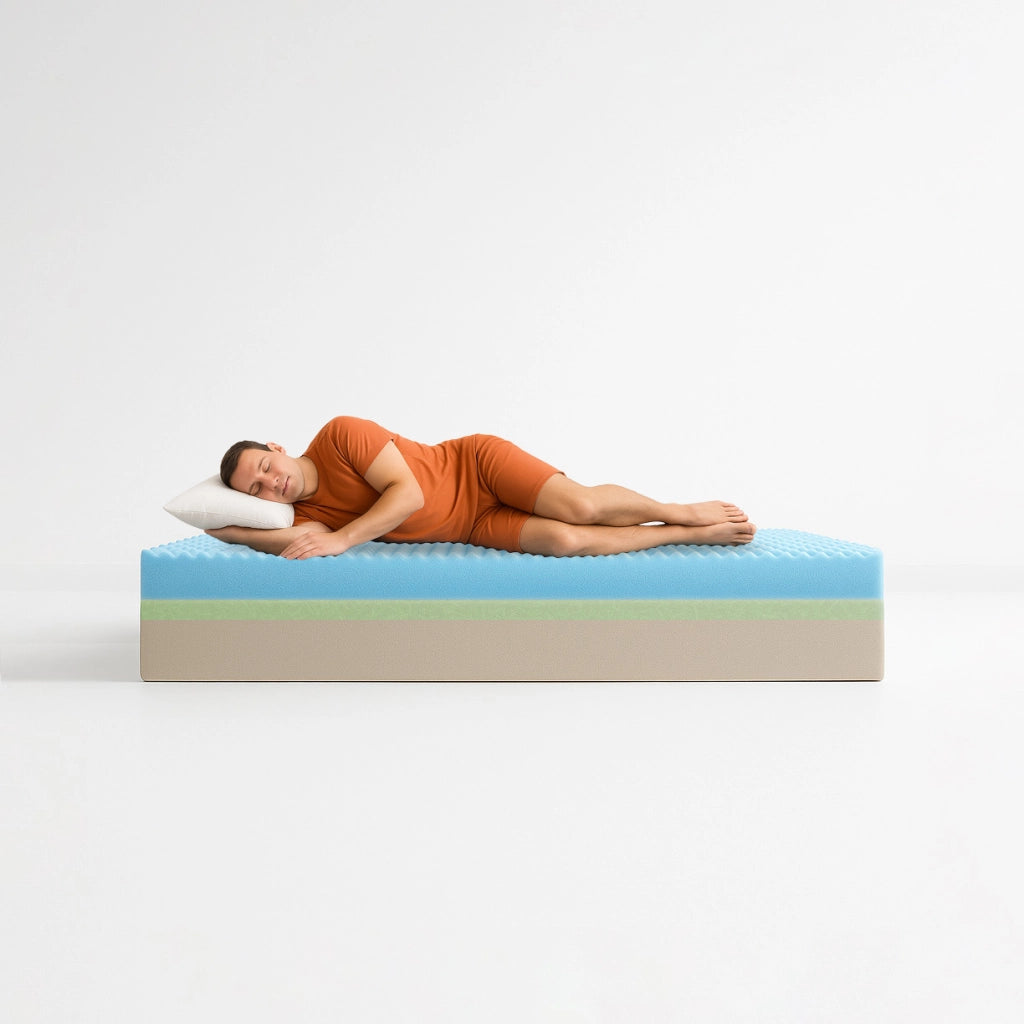 Materasso Singolo 95x195 in Memory Foam h 25 cm. A 7 Zone Differenziate Ortopedico. Rivestimento Cotone Fresco e Traspirante. Made in Italy 100%