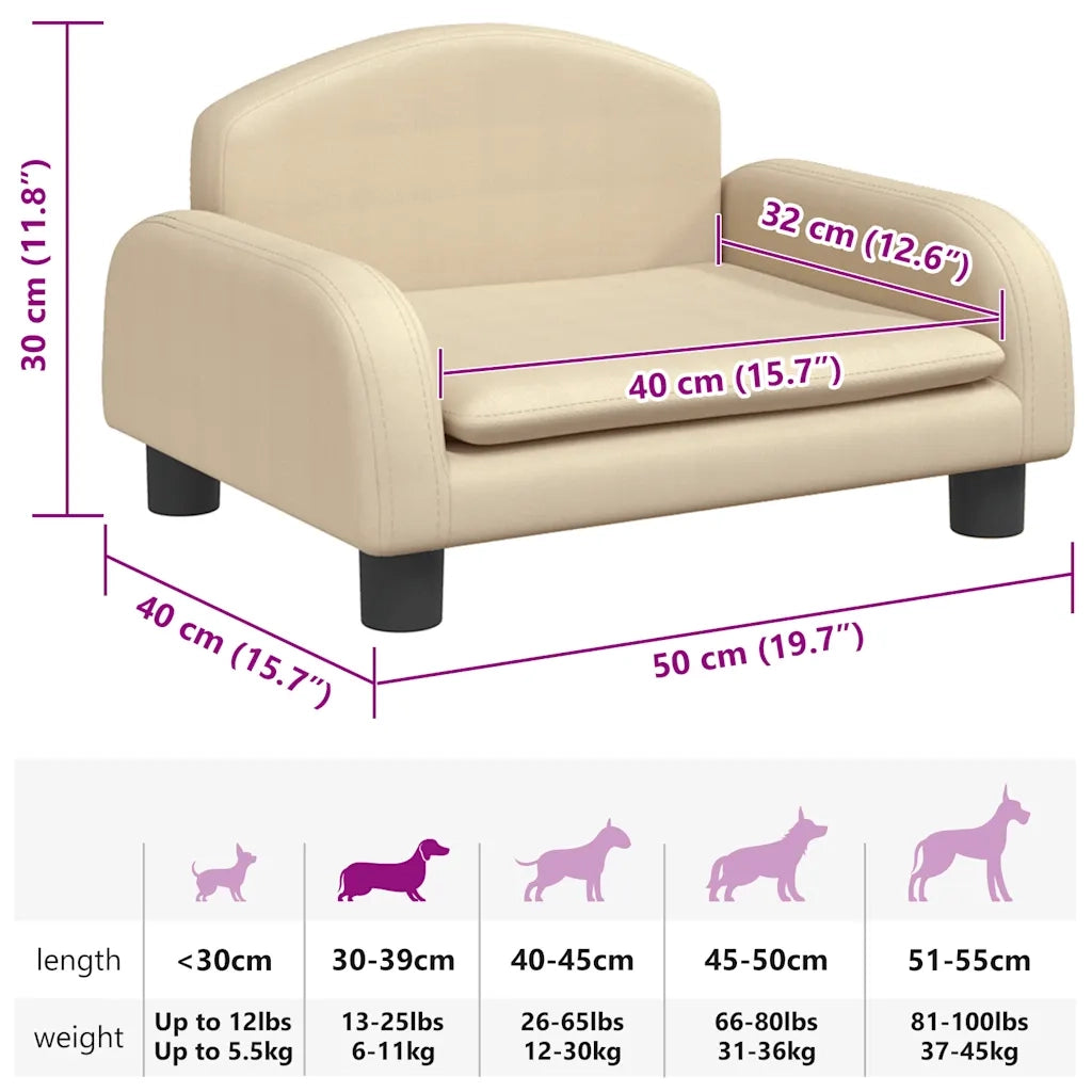 Lettino per Cani Crema 50x40x30 cm in Tessuto 171970
