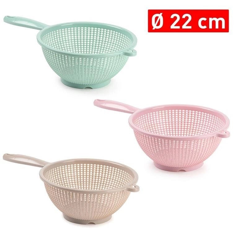 1 Pezzo Colapasta da Cucina in Plastica con Manico 22 cm 3 Colori