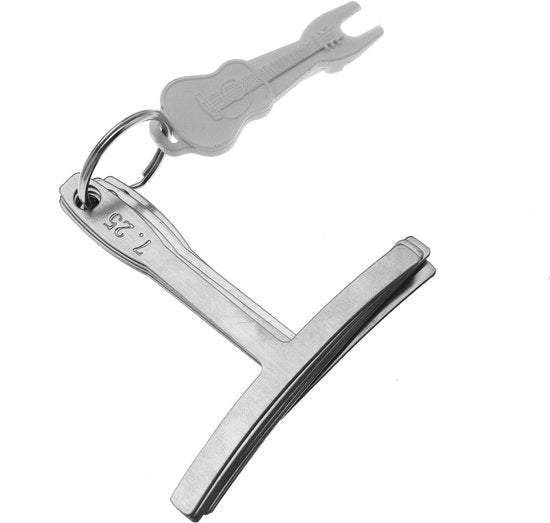 Set di livella con forma di chitarra per 9 pezzi - Kit di strumenti per liutai - In acciaio inossidabile - Leggero - Incluso accessorio a forma di chitarra - Livella per chitarra e basso