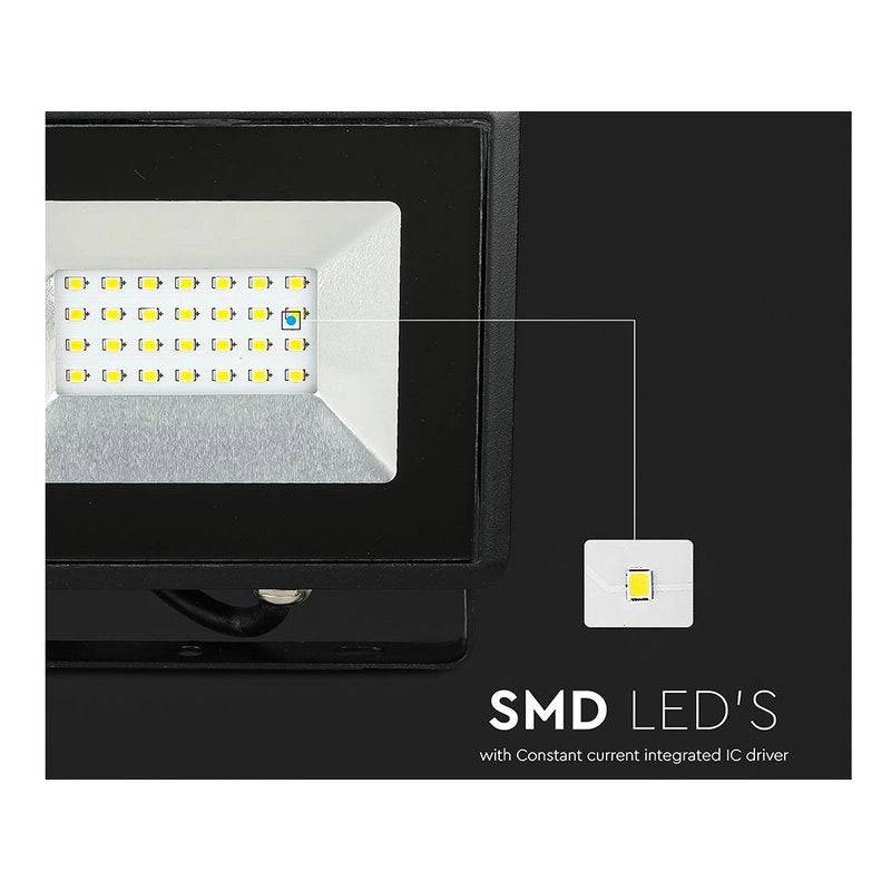 Faro Led Flood Light 20W Carcassa Nera IP65 Neutro 4000K Super Slim SKU-215947