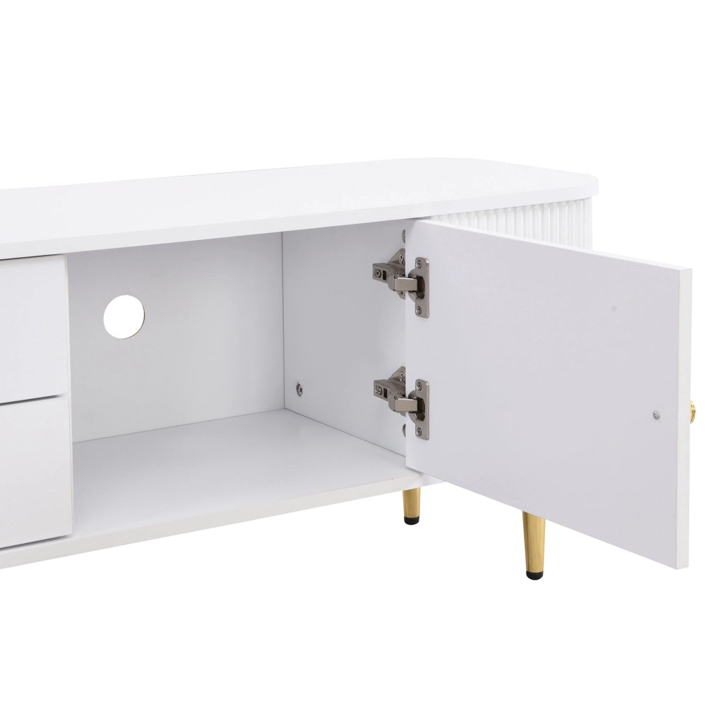Mobile TV moderno con 2 cassetti e 2 ante bianco