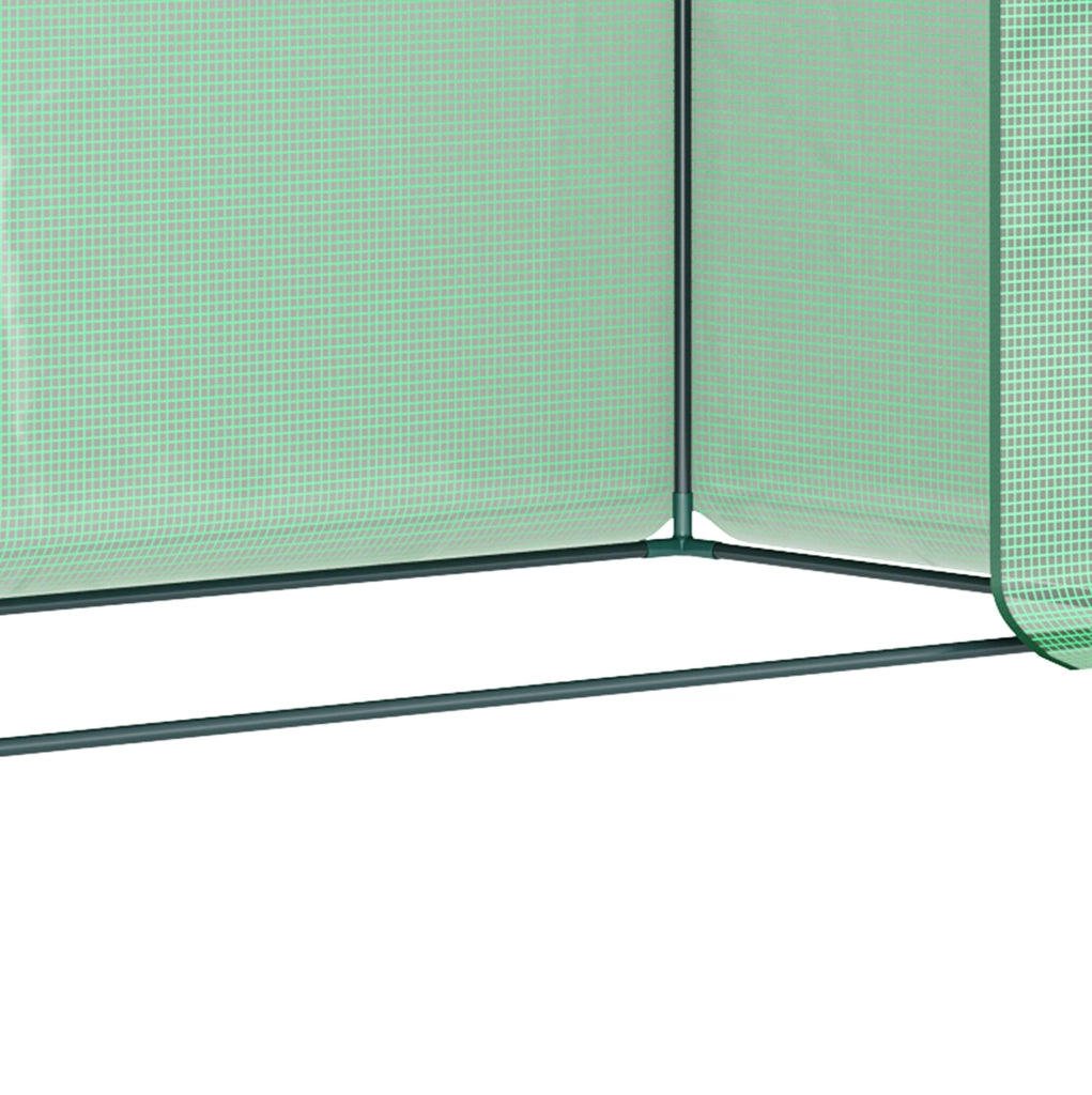 Serra a tunnel verde con porta, 200 x 76 x 168 cm