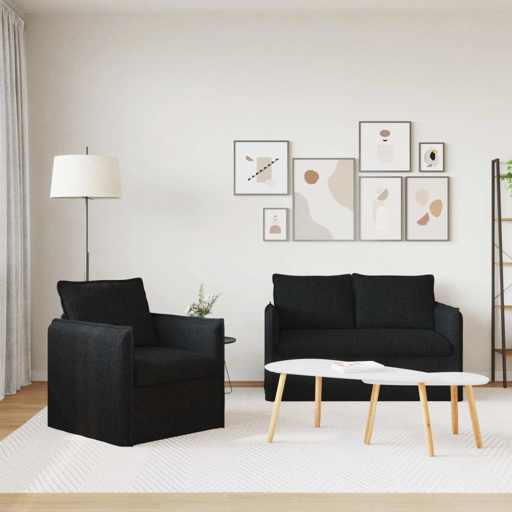 Set di divani 2 pcs Nero 136 x 82 x 85 cm Tessuto 3407525
