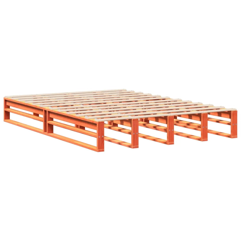 Letto matrimoniale | Letto per adulti | Letto senza Materasso Marrone Cera 120x200 cm in Legno di Pino