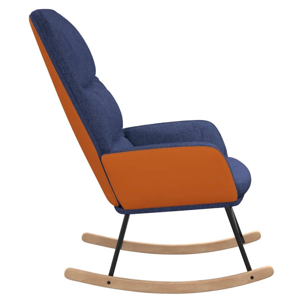 Sedia a Dondolo Blu in Tessuto 341046