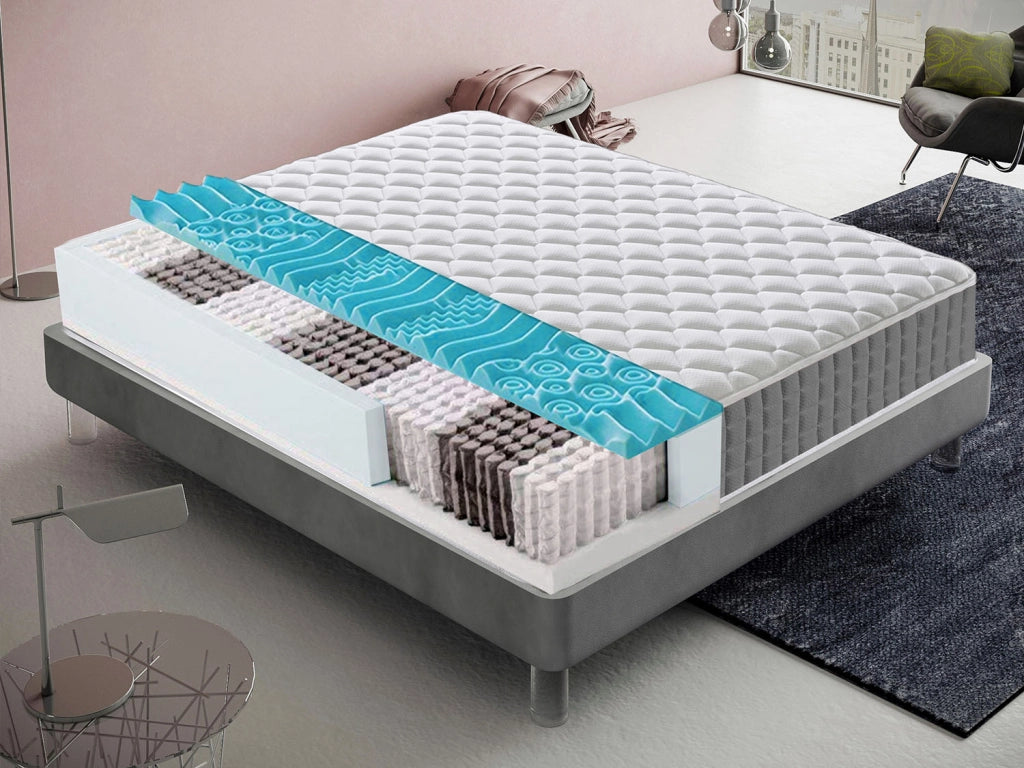 Materasso Matrimoniale 160x190 Molle insacchettate e memory foam 9 Zone differenziate Altezza 22 cm