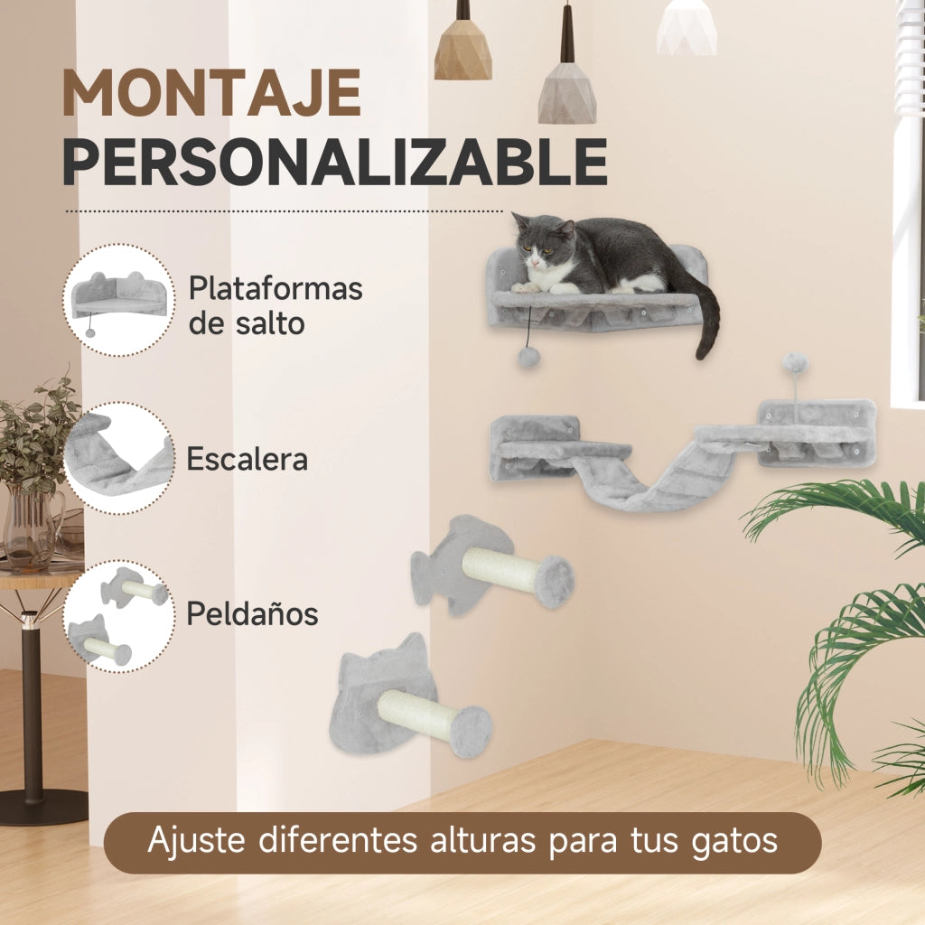 Gioco per Gatti con Scala e Piattaforma ¨C Zephmum ¨C Grigio