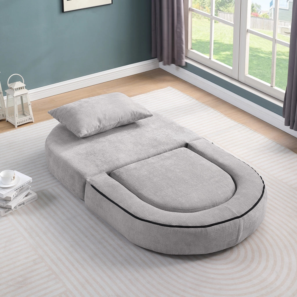 Divano modulare in ciniglia con seduta ampia e design minimalista per soggiorno, grigio chiaro 105 × 28 × 28 cm
