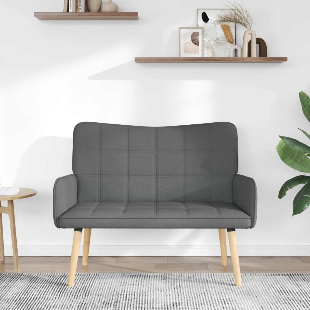 Sofa a Due Posti Grigio scuro 115 x 61 x 87 cm Tessuto 42028892