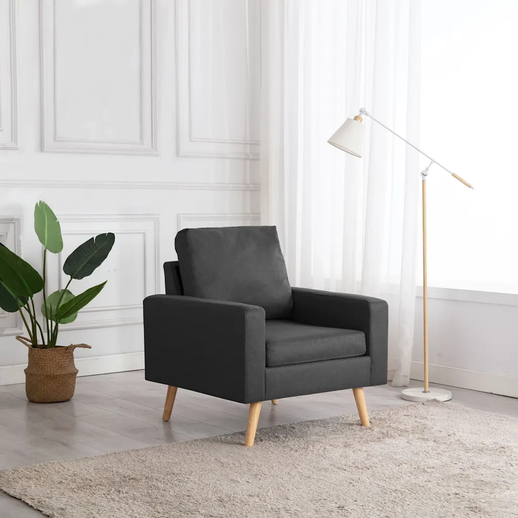 Poltrona Grigio Scuro in Tessuto 288694