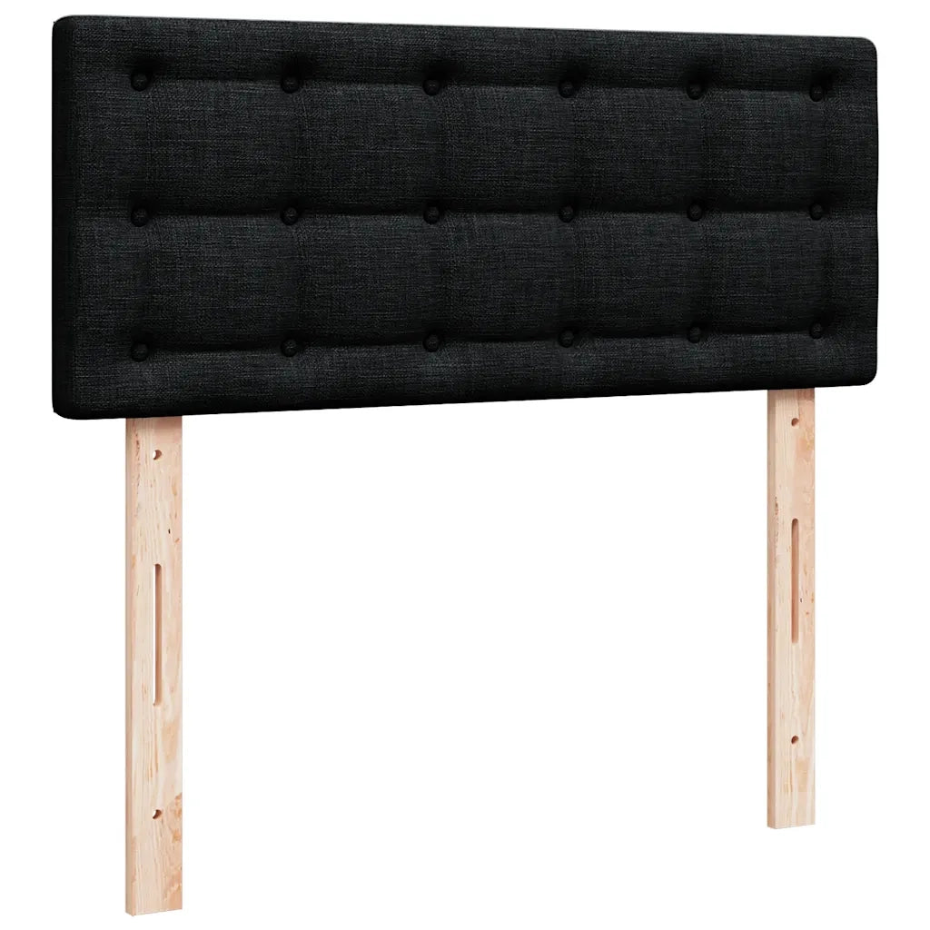 Giroletto a Molle con Materasso Nero 120x200 cm in Tessuto 3287439