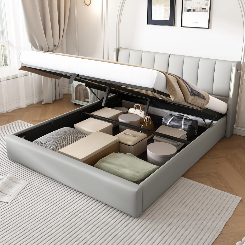 letto imbottito pu grigio 180 x 200 cm