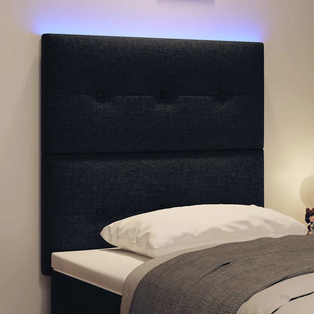 Testiera | Testata LED con strisce LED con Testiera | Testata Nero 80 cm Tessuto