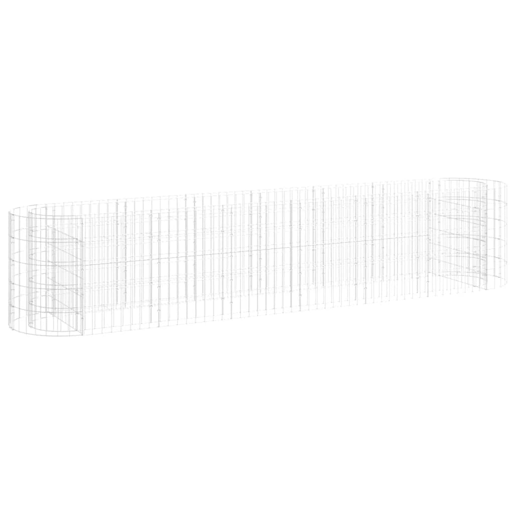 Aiuola rialzata in gabbione di ferro zincato 260 x 50 x 50 cm Argento 02_0039911