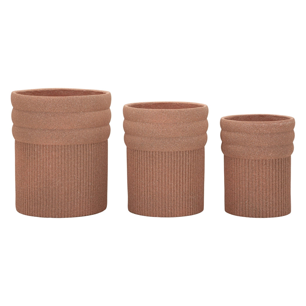 Gafase, Vaso set 3 Vasi, Marrone Terracotta