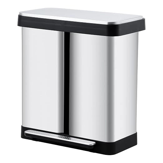 Doppio contenitore in acciaio inox da 72 litri con pedale