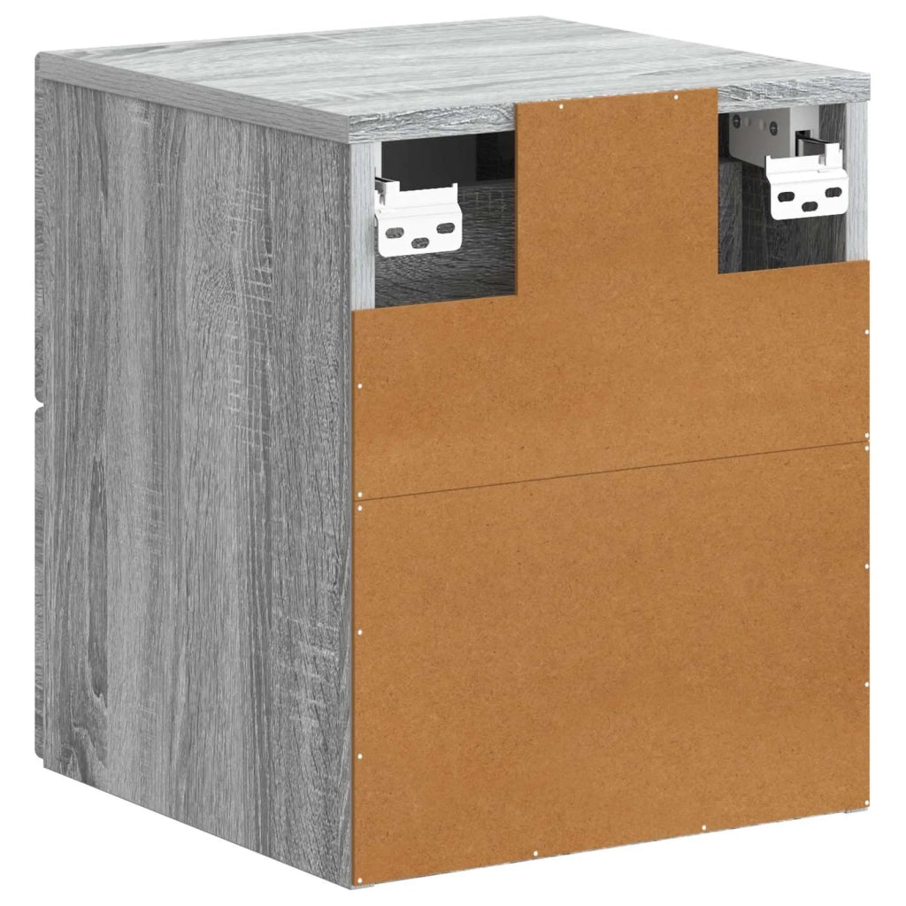Mobiletto da notte a muro 2 pz Grigio Sonoma 34,5 x 33 x 40 cm 899328