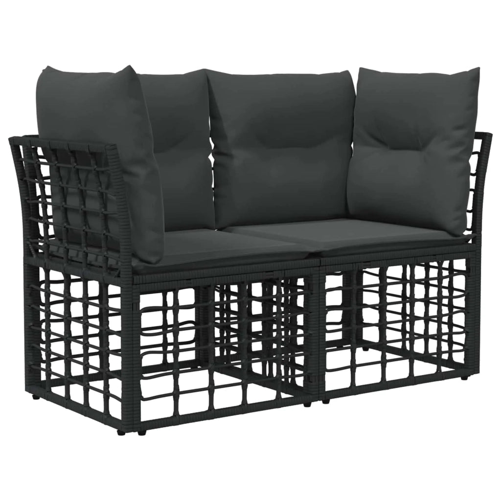 Set di divani da esterno 11 pz Nero e Grigio scuro Poliestere 3437625
