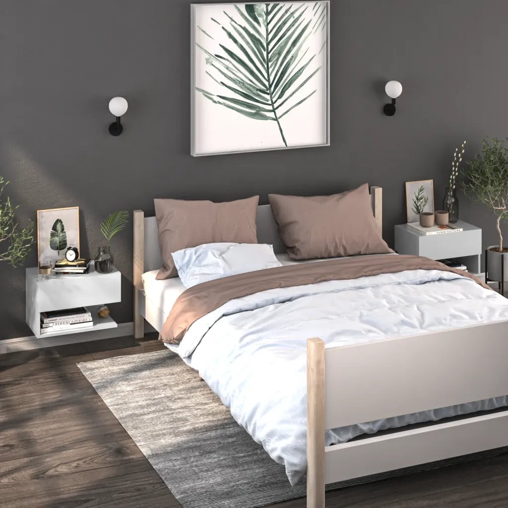 Comodino a Parete Bianco 810953
