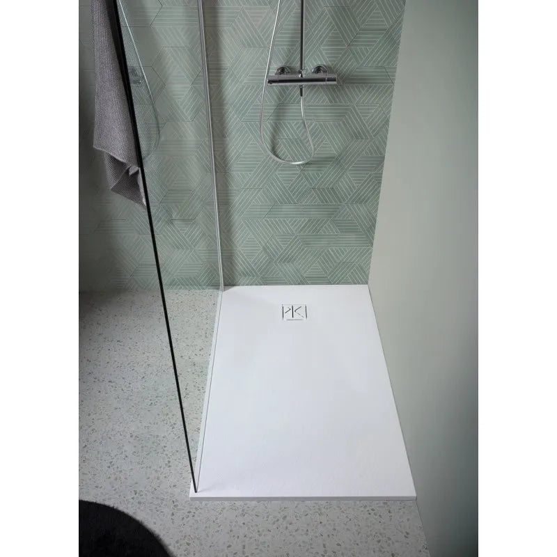 Piatto Doccia SFA Kinedo Pietraviva 140 x 70 cm in Resina Effetto Pietra Bianco Opaco