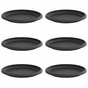 Vassoio Rotondo per Fiori 6 pz Nero ? 17,5 x 2 cm Plastica CFW9107709
