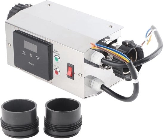 Impianto di riscaldamento per piscina 2KW - Termostato digitale - Installazione facile - Acciaio inossidabile - Adatto per piscine - 2255 ℃