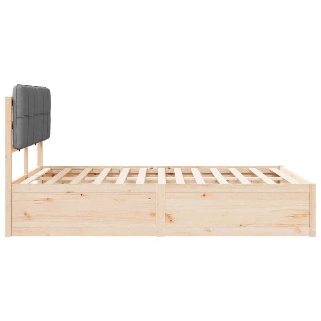 Letto con Testiera Rivestita Grigio chiaro 160 x 200 cm