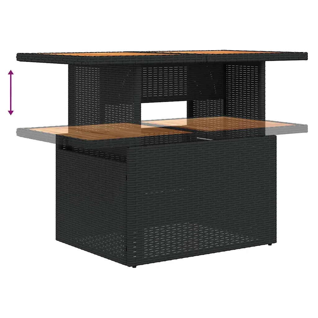 Set Divani da Giardino con Cuscini 7pz Nero Polyrattan 3327045