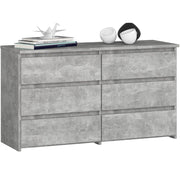 Cassettiera CL100 compatta AKORD Cemento 100 cm 6 cassetti 100x35x57 cm