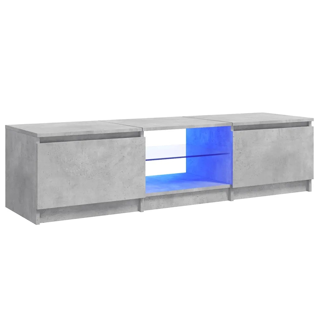 Mobile Porta TV con Luci LED-Mobile per TV-Credenza TV Grigio Cemento 140x40x36 cm
