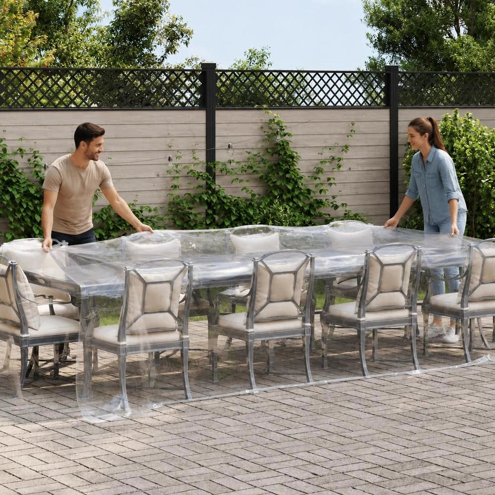 Telo trasparente con occhielli, 3x6 m, in PVC, robusto e resistente, ideale per coperture esterne, giardino e campeggio