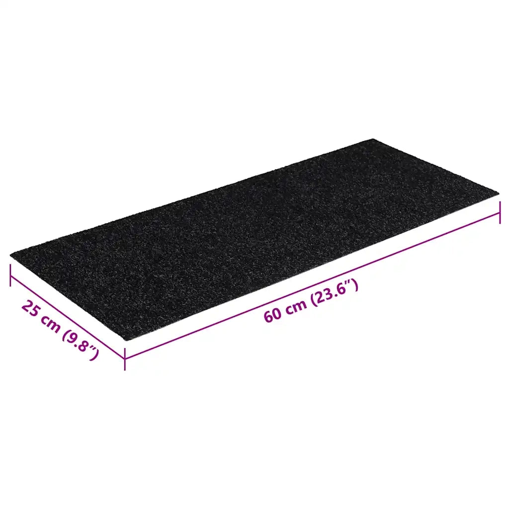 Tappetini per scale autoadesivi 30 pz | Gradini per Scale 60x25 cm neri rettangolari