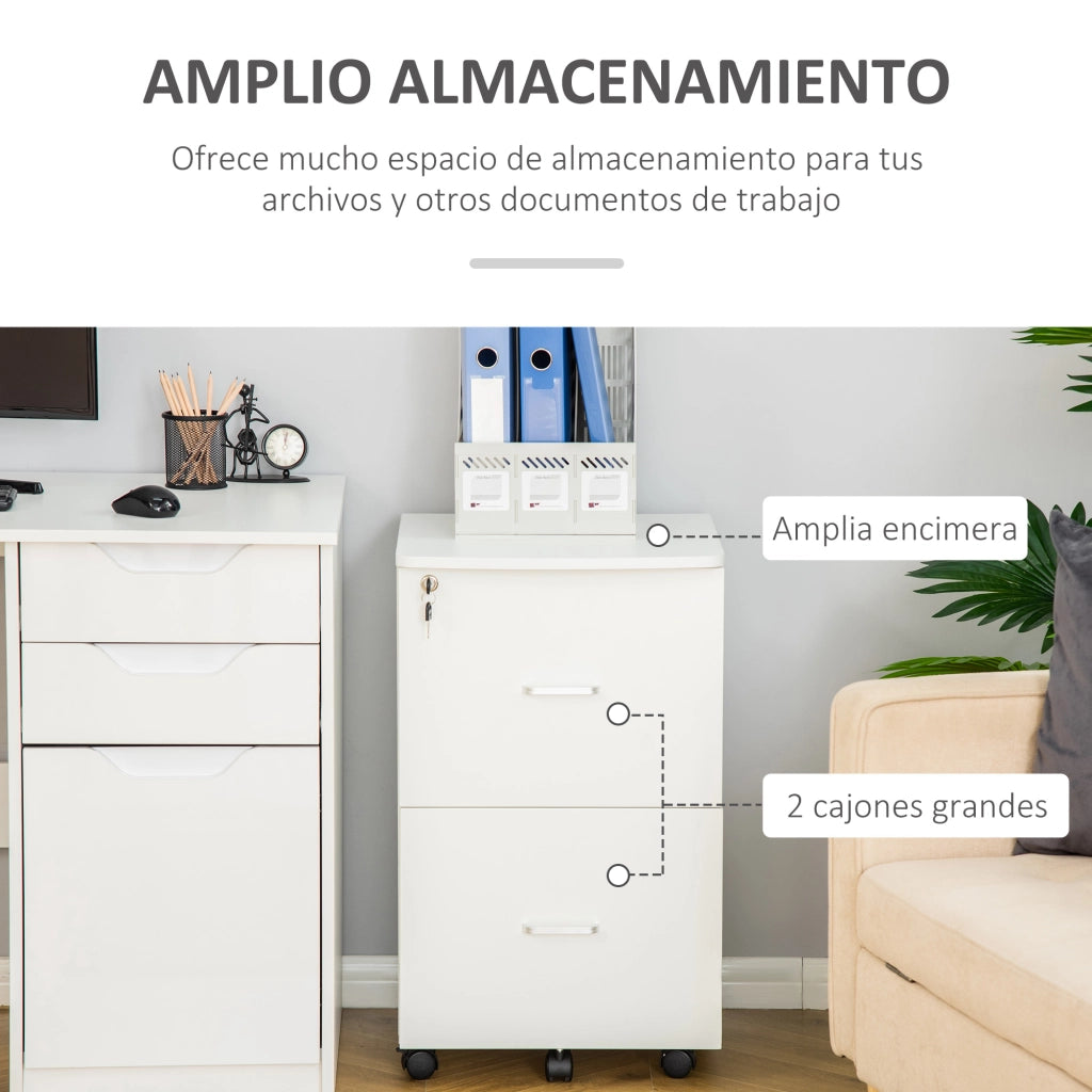 Cassettiera per Ufficio ¨C zephmum ¨C Bianco 43x45x72 cm