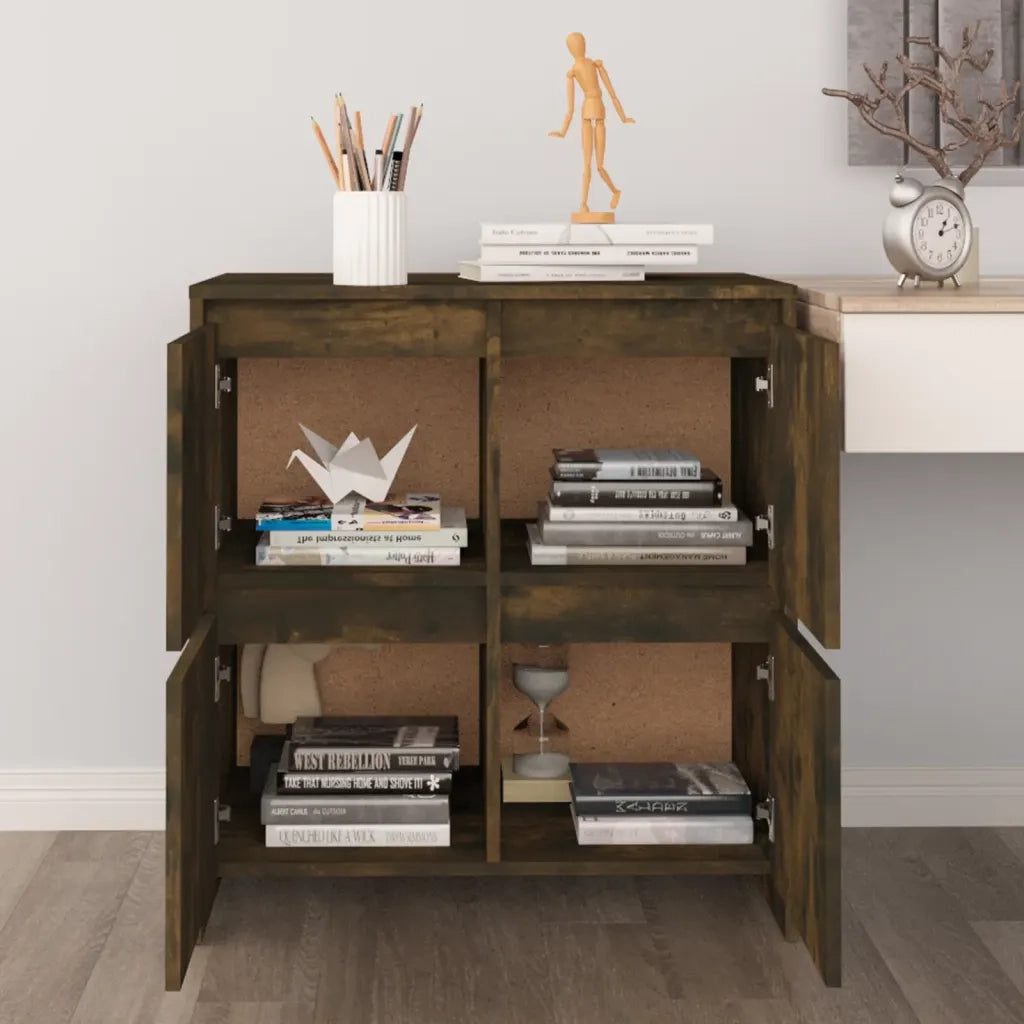 Credenza | Madia | Buffet da pranzo | Armadio da pranzo Rovere Fumo 70x41x75 cm in Truciolato