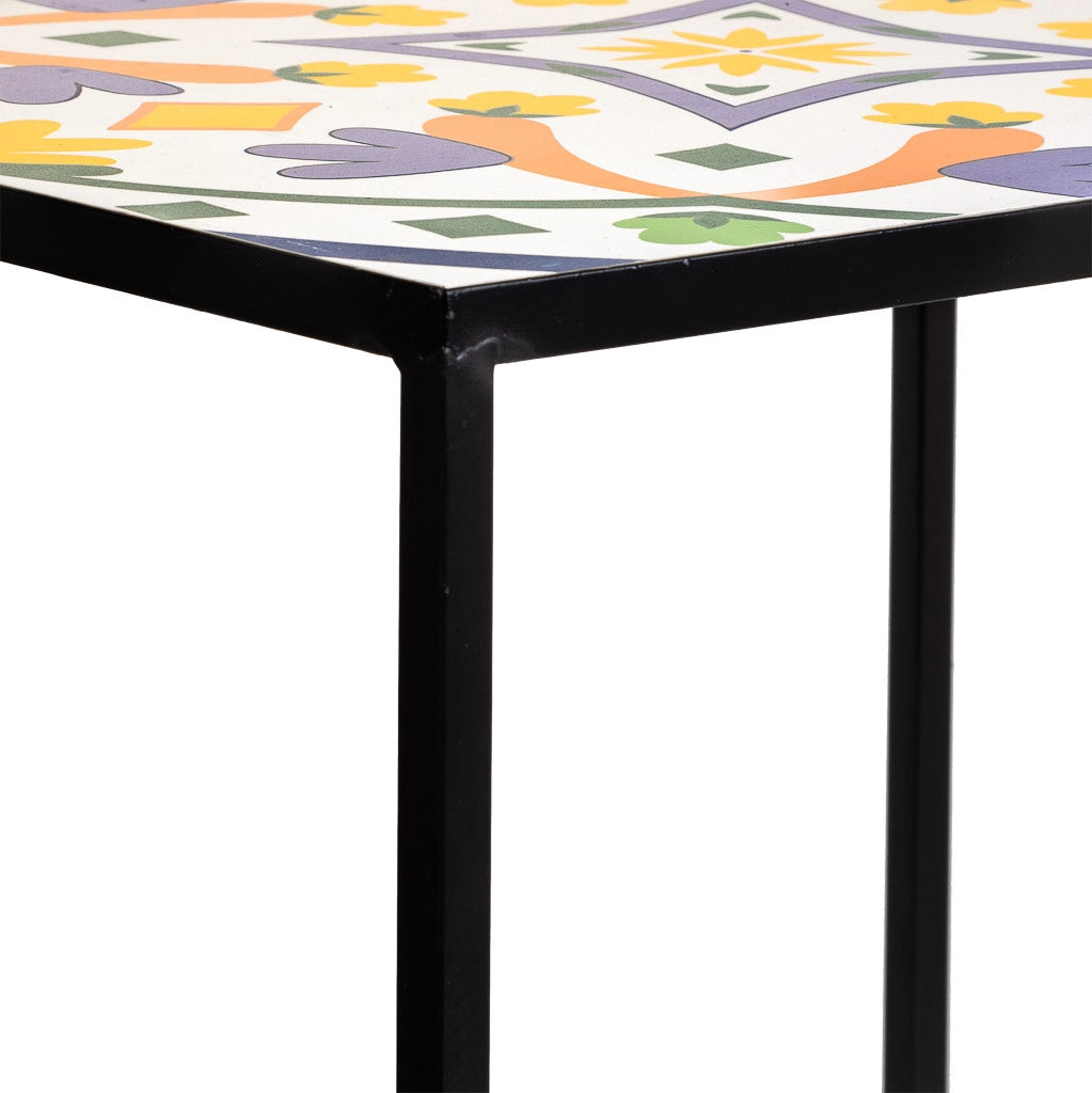 Set di 2 supporti in mosaico nero e metallo