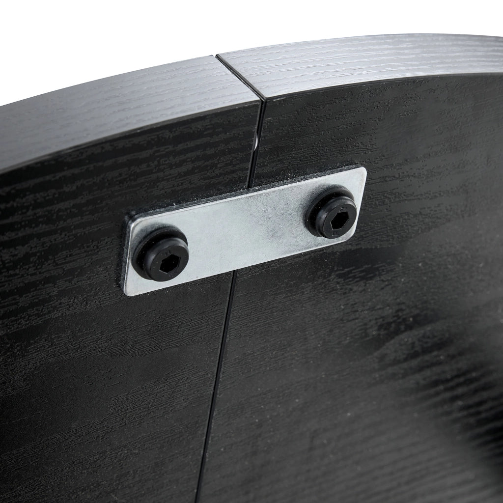 Tavolo rotondo da pranzo con ripiano portaoggetti 100 cm nero in MDF e metallo per 4-6 persone