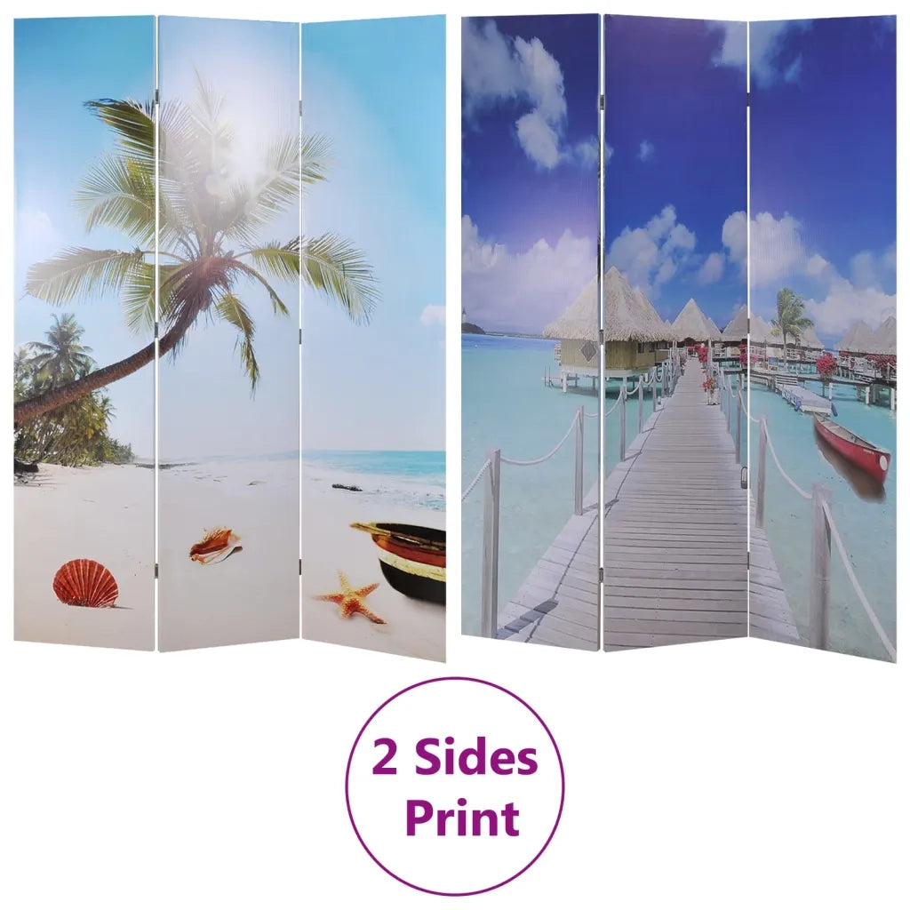 Divisorio Ambienti | Divider per stanze | Paravento Pieghevole 120x170cm con Stampa Spiaggia