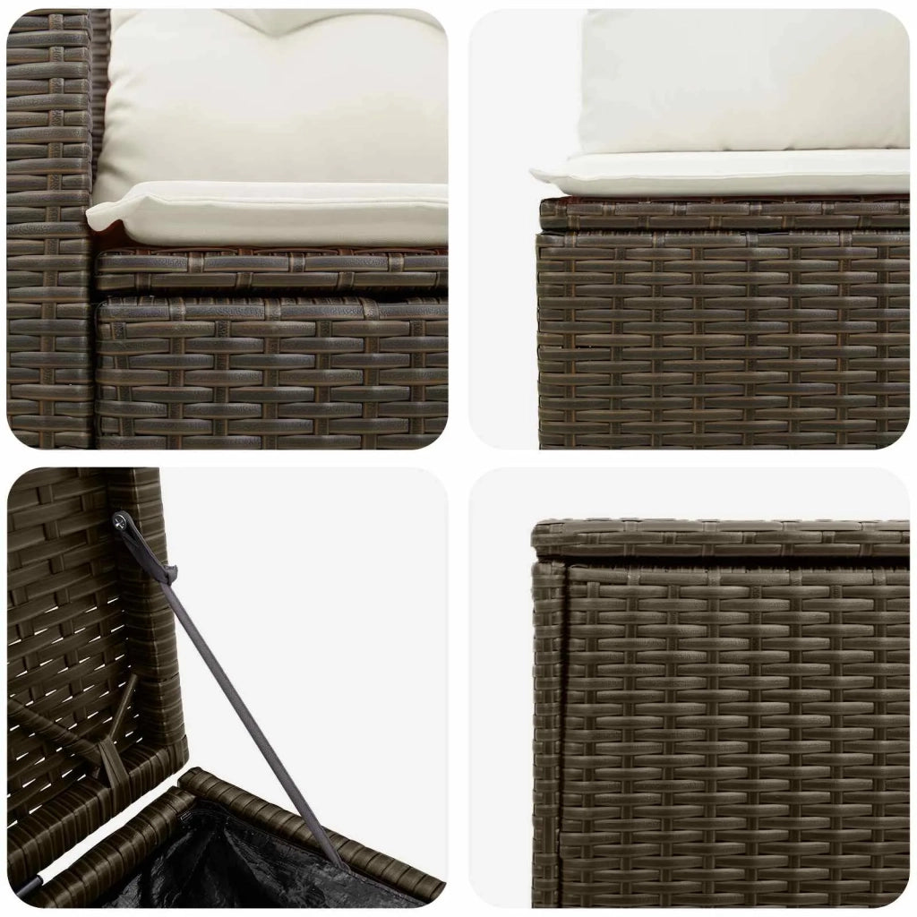 Set di divani 7 pz Marrone e Bianco Crema 3448780