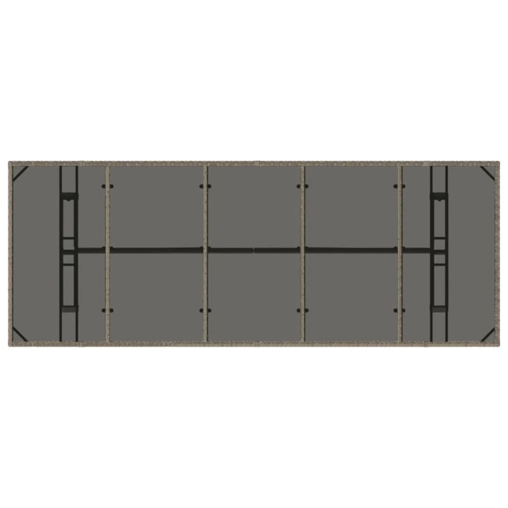 Set da pranzo per esterni 9 pz Grigio polyrattan 3448946